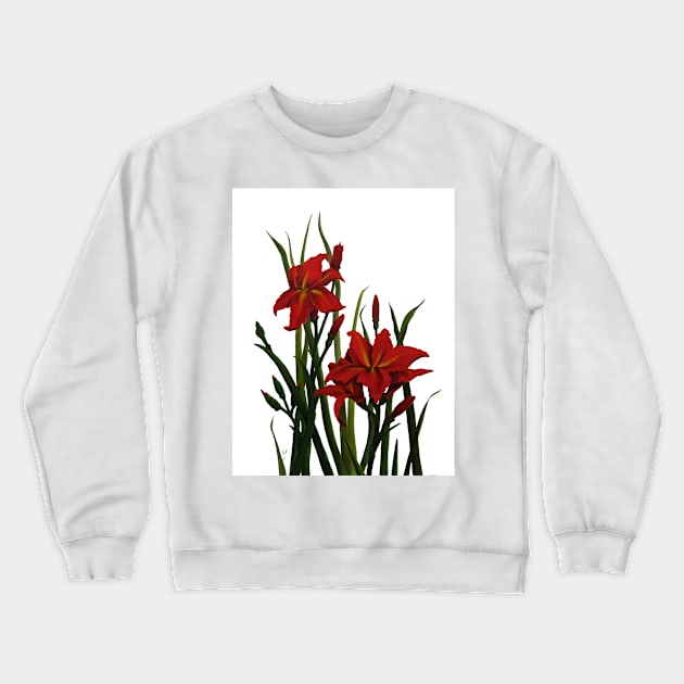 Day Lily 2 Watercolour and Gouache Painting Crewneck Sweatshirt by Heatherian